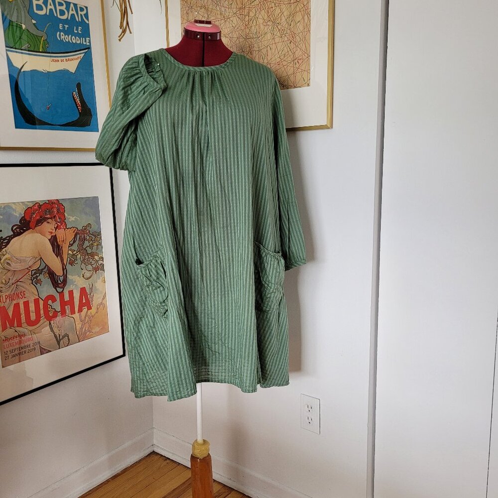 GUDRUN SJODEN Women's Green Tunic Size XL